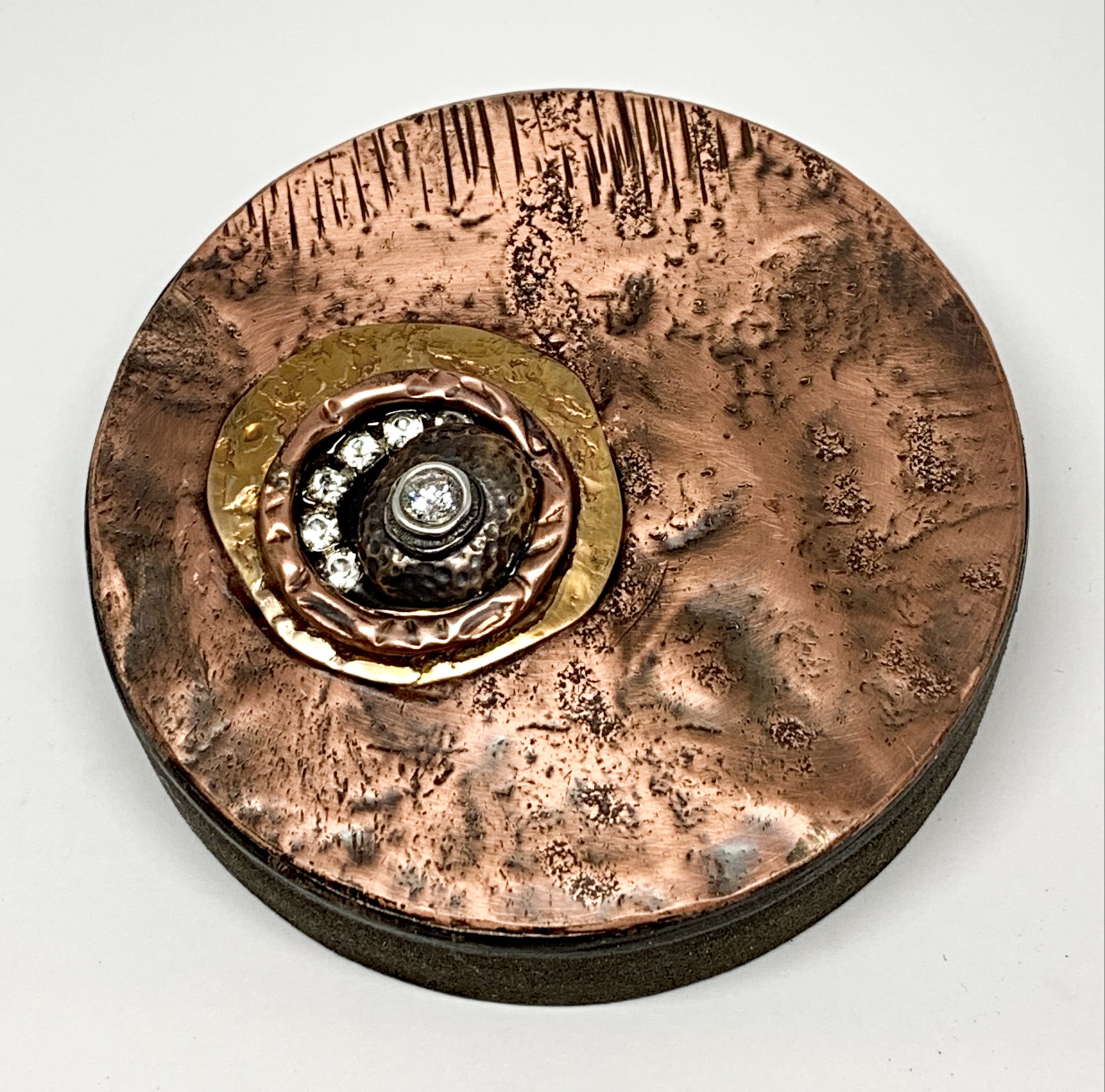 Pebbles, mixed media painting by Karyn Chopik | Effusion Art Gallery + Cast Glass Studio, Invermere BC