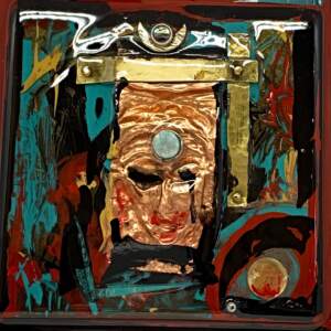 Third Eye, mixed media painting by Karyn Chopik | Effusion Art Gallery + Cast Glass Studio, Invermere BC