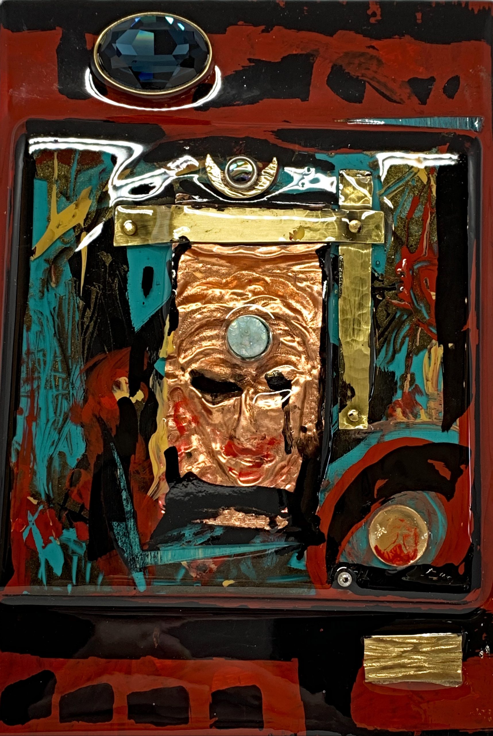 Third Eye, mixed media painting by Karyn Chopik | Effusion Art Gallery + Cast Glass Studio, Invermere BC