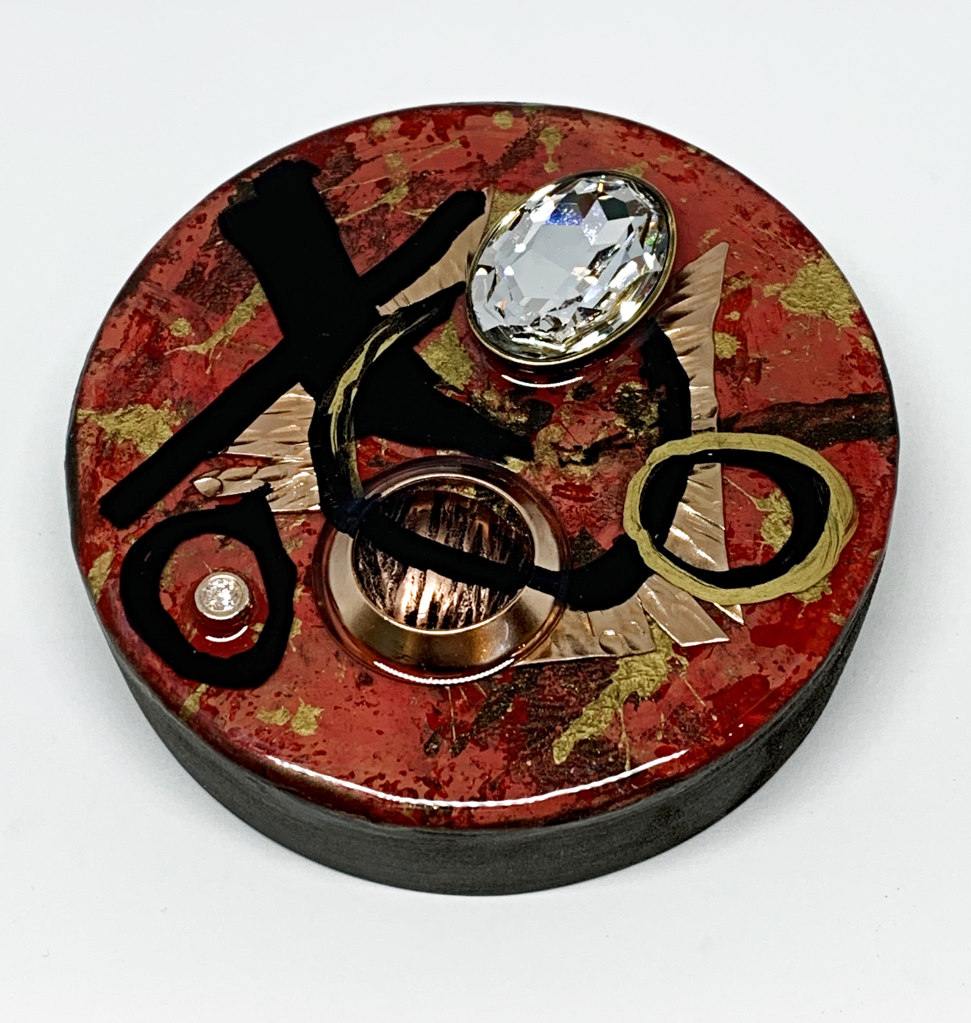 Xs and Os, mixed media painting by Karyn Chopik | Effusion Art Gallery + Cast Glass Studio, Invermere BC