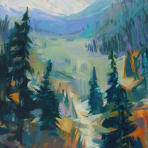Assiniboine, acrylic landscape painting by Becky Holuk | Effusion Art Gallery + Cast Glass Studio, Invermere BC