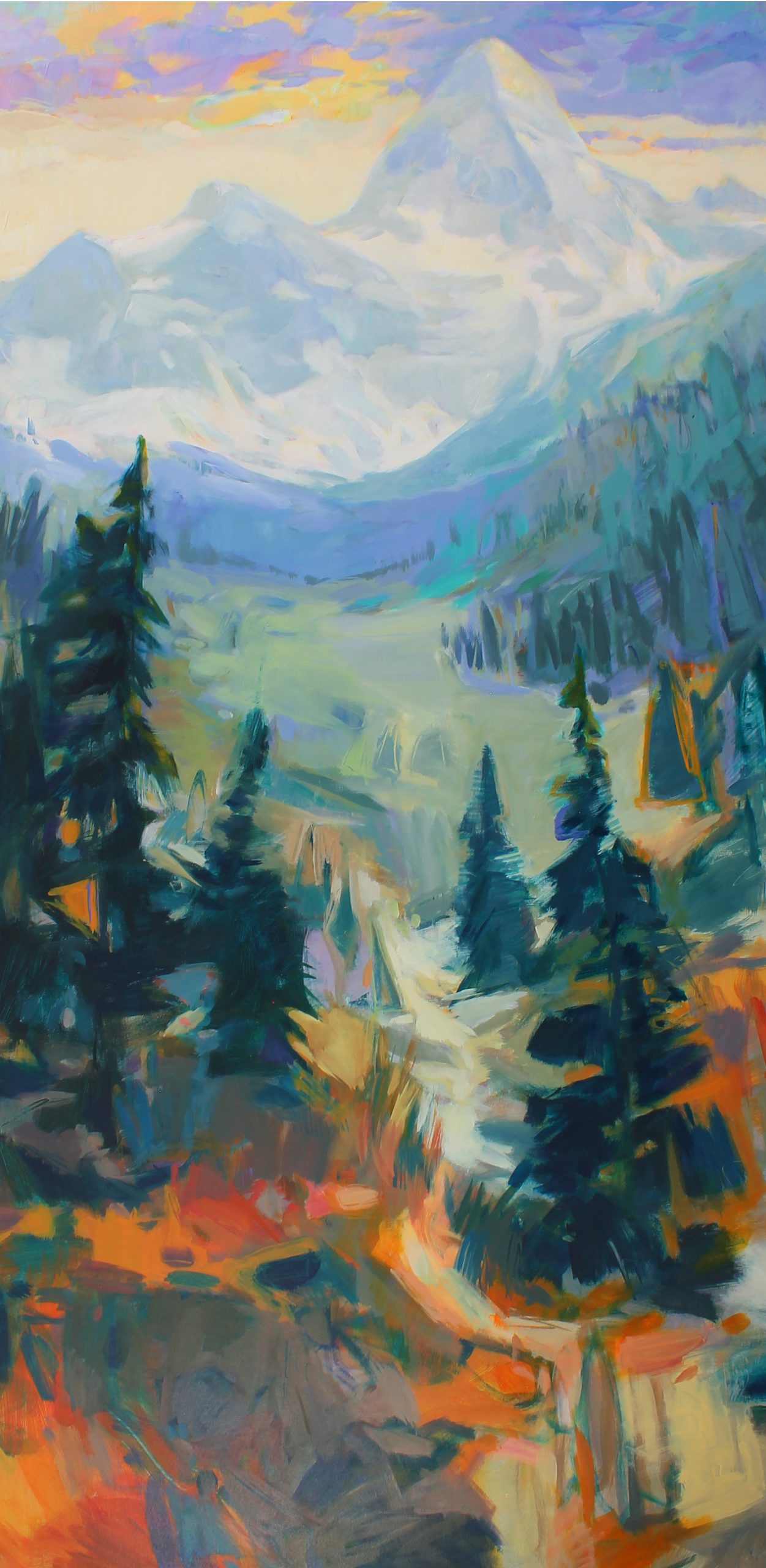 Assiniboine, acrylic landscape painting by Becky Holuk | Effusion Art Gallery + Cast Glass Studio, Invermere BC