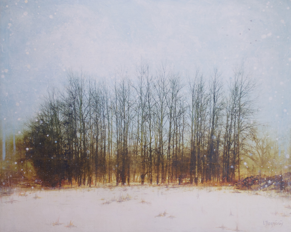 The Gathered, mixed media landscape painting by Lori Bagneres | Effusion Art Gallery + Cast Glass Studio, Invermere BC