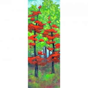 A Way Through, acrylic tree painting by Connie Geerts | Effusion Art Gallery + Cast Glass Studio, Invermere BC