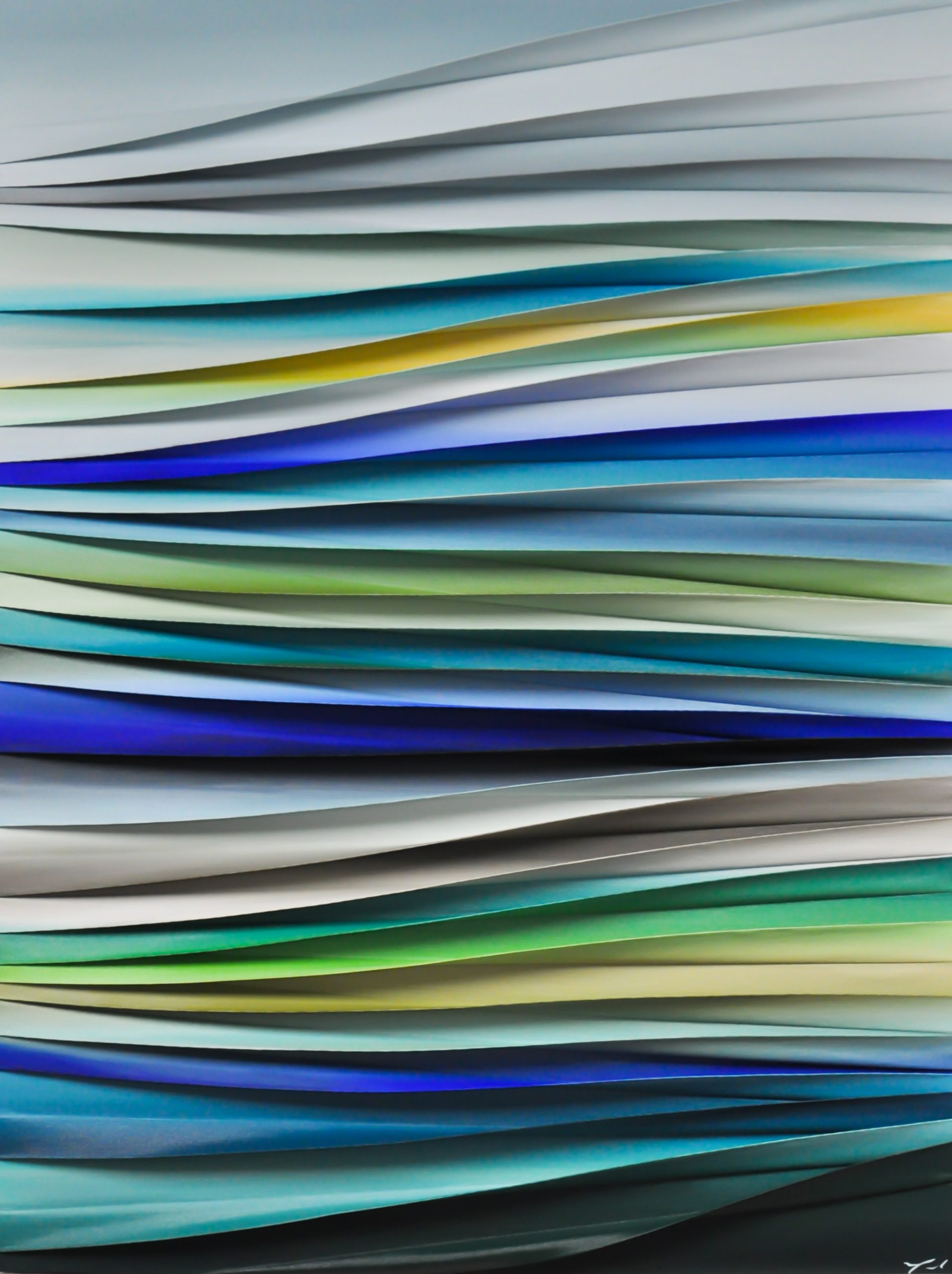 Blue Valley, mixed media abstract painting by Melanie Giguere | Effusion Art Gallery + Cast Glass Studio, Invermere BC