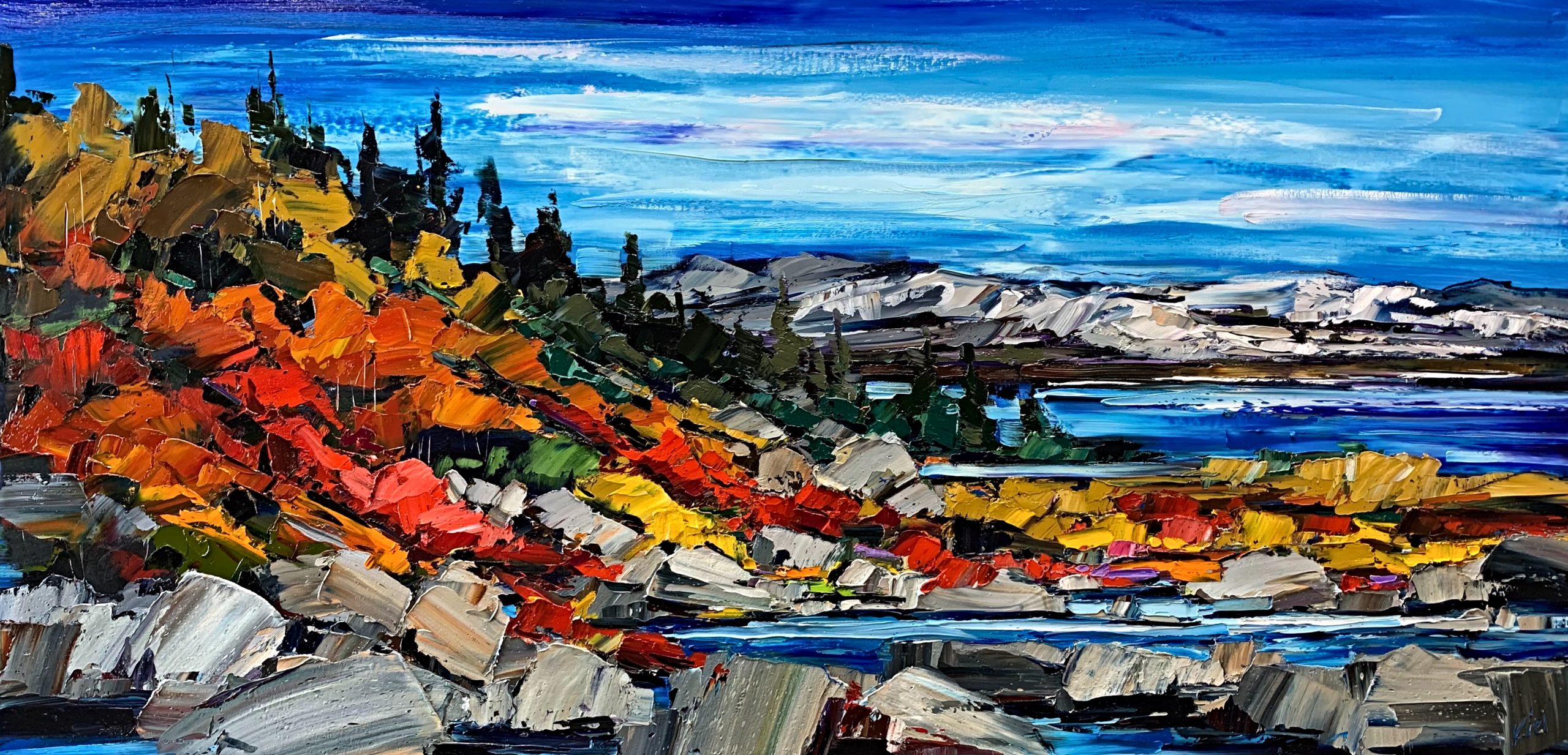 Day by Day, oil landscape painting by Kimberly Kiel | Effusion Art Gallery + Cast Glass Studio, Invermere BC