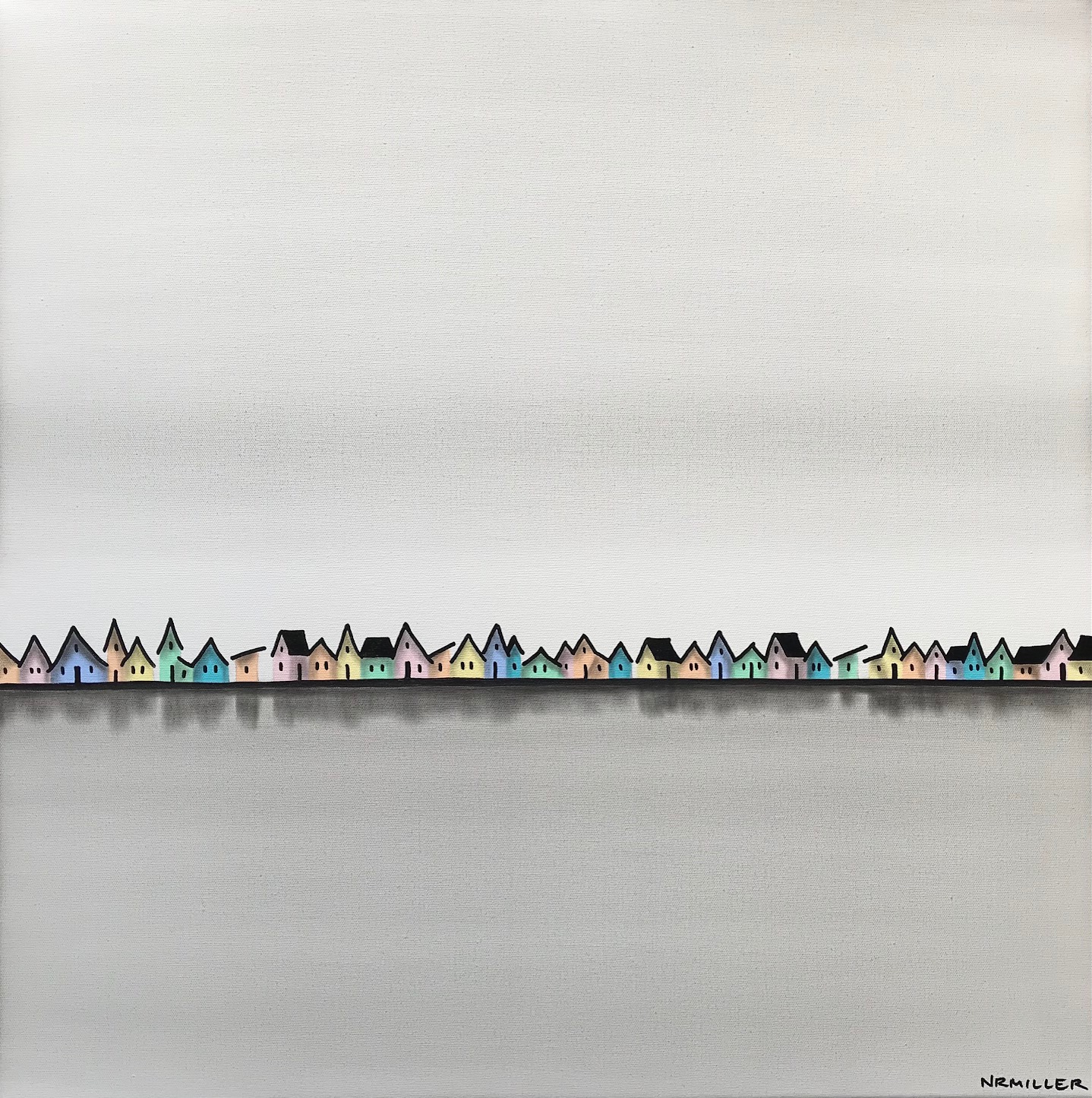 A New Dawn, mixed media landscape painting by Natasha Miller | Effusion Art Gallery + Cast Glass Studio, Invermere BC