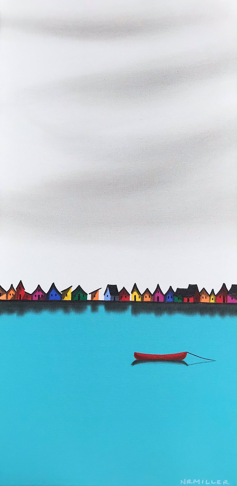 Alone Together 2, mixed media landscape painting by Natasha Miller | Effusion Art Gallery + Cast Glass Studio, Invermere BC