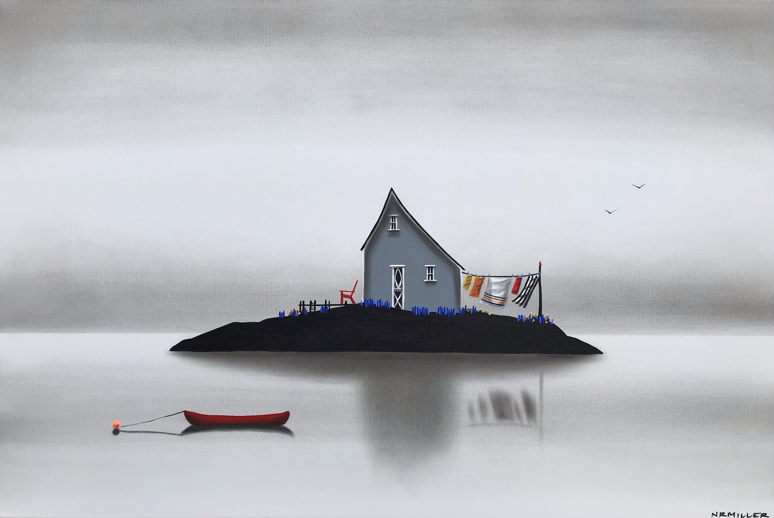 Dreams Come True, mixed media landscape painting by Natasha Miller | Effusion Art Gallery + Cast Glass Studio, Invermere BC