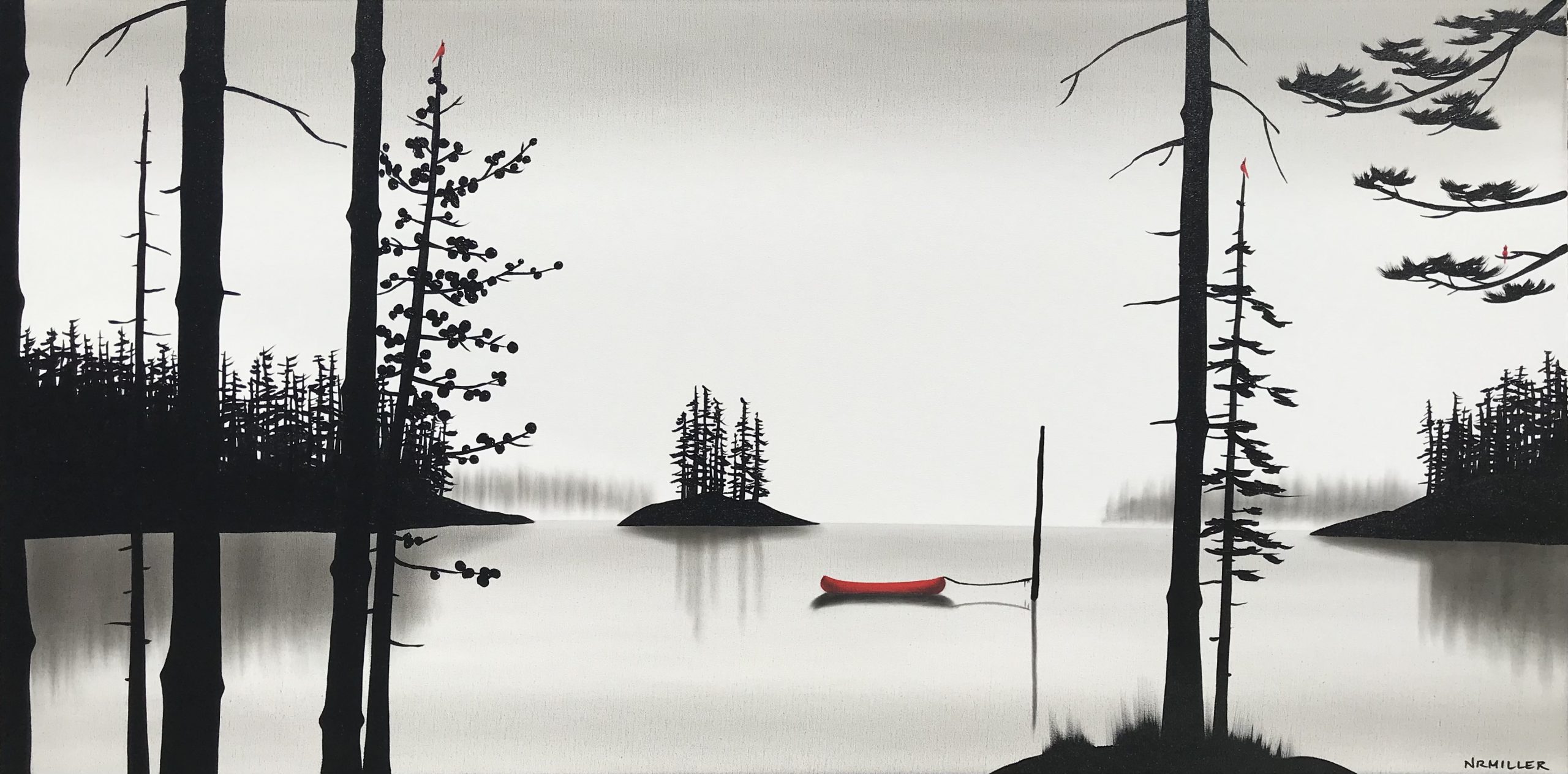 Wild Horses, mixed media landscape painting by Natasha Miller | Effusion Art Gallery + Cast Glass Studio, Invermere BC