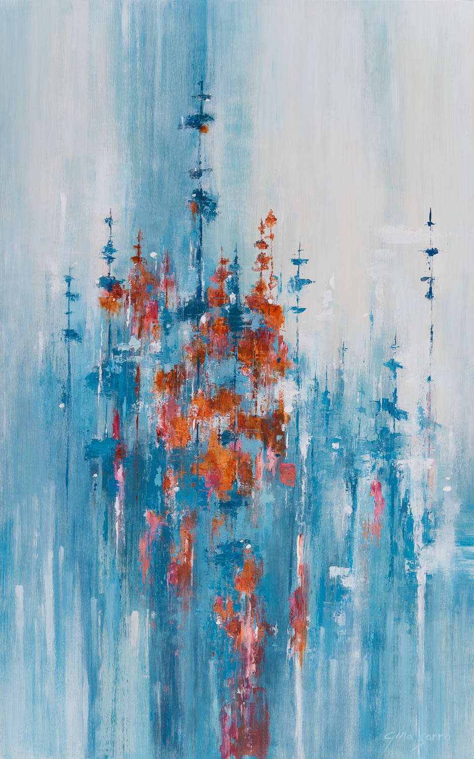 A Place to Breathe, abstract landscape painting by Gina Sarro | Effusion Art Gallery + Cast Glass Studio, Invermere BC