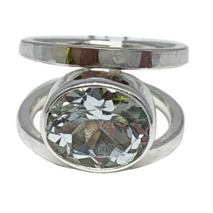 Sterling silver and 9.5 ct white topaz ring by A&R Jewellery | Effusion Art Gallery + Cast Glass Studio, Invermere BC