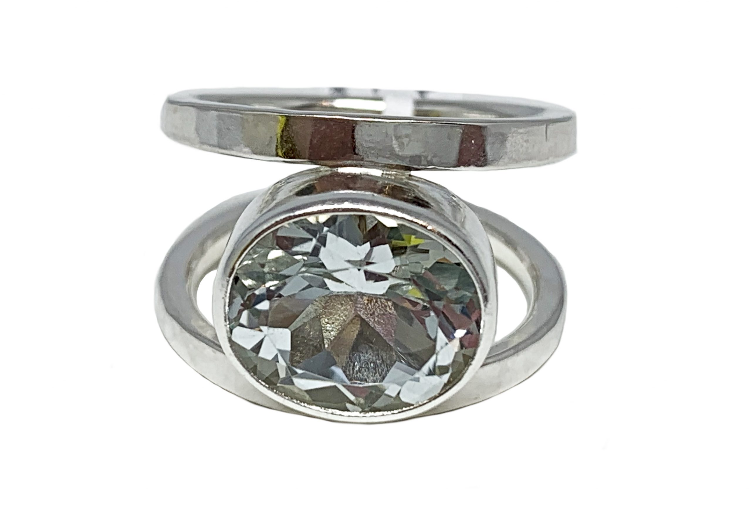 Sterling silver and 9.5 ct white topaz ring by A&R Jewellery | Effusion Art Gallery + Cast Glass Studio, Invermere BC