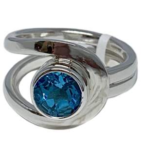 Sterling silver and 2.5 ct Swiss topaz ring by A&R Jewellery | Effusion Art Gallery + Cast Glass Studio, Invermere BC