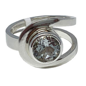 Sterling silver and 2.5 ct white topaz ring by A&R Jewellery | Effusion Art Gallery + Cast Glass Studio, Invermere BC