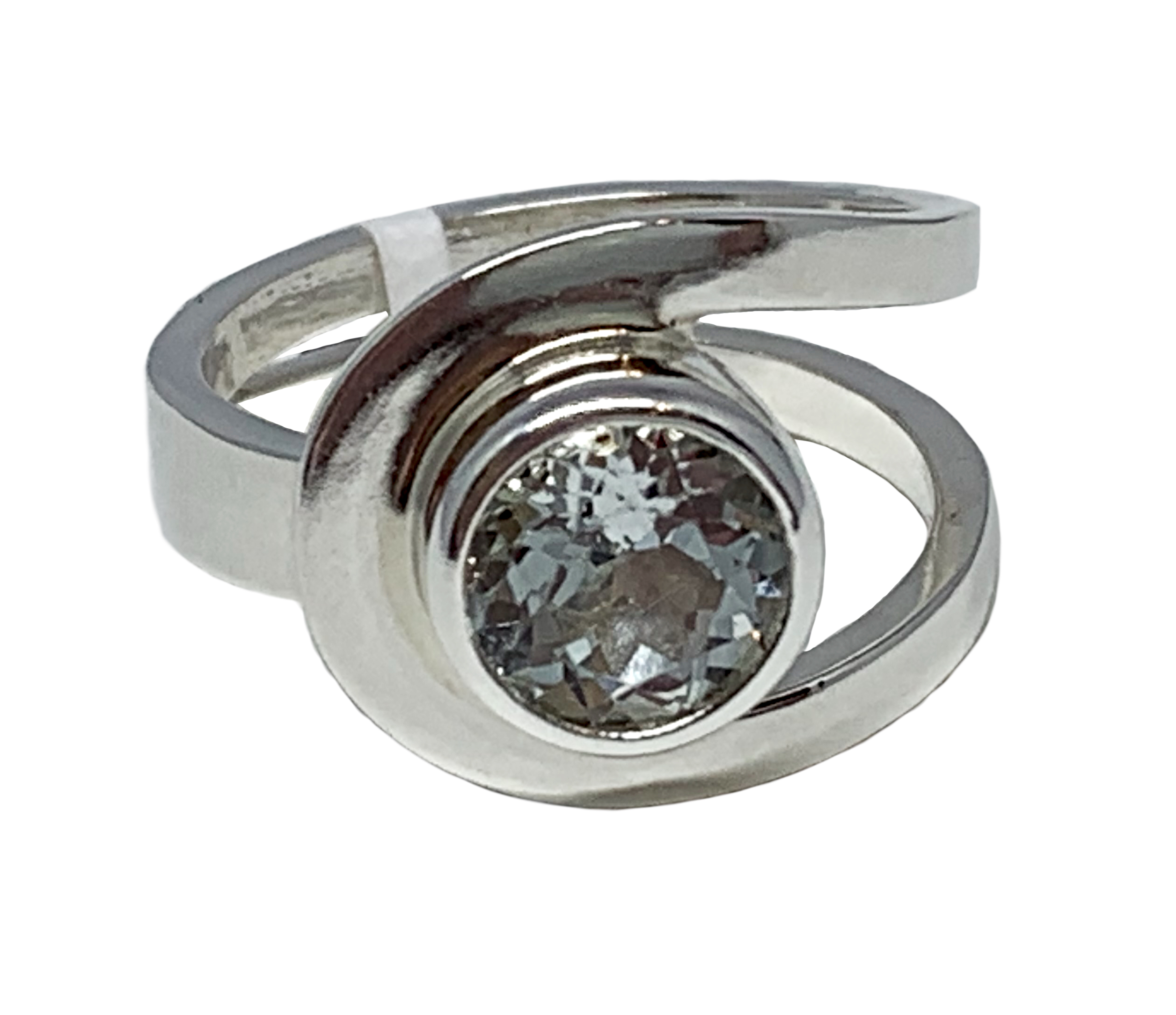 Sterling silver and 2.5 ct white topaz ring by A&R Jewellery | Effusion Art Gallery + Cast Glass Studio, Invermere BC