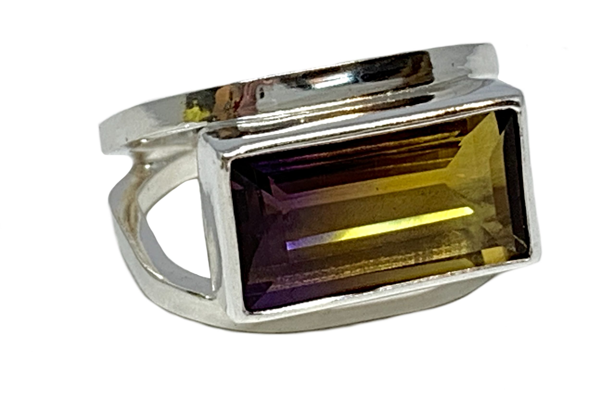 Sterling silver and 8 ct ametrine ring by A&R Jewellery | Effusion Art Gallery + Cast Glass Studio, Invermere BC