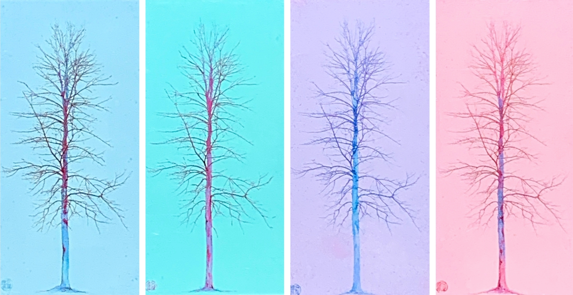 Solitaire, pastel tree painting by Lori Bagneres | Effusion Art Gallery + Cast Glass Studio, Invermere BC
