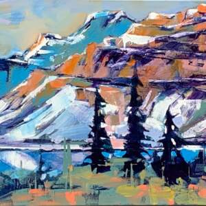 Crowfoot Mountain Glacier, landscape painting by Verne Busby | Effusion Art Gallery + Cast Glass Studio, Invermere BC