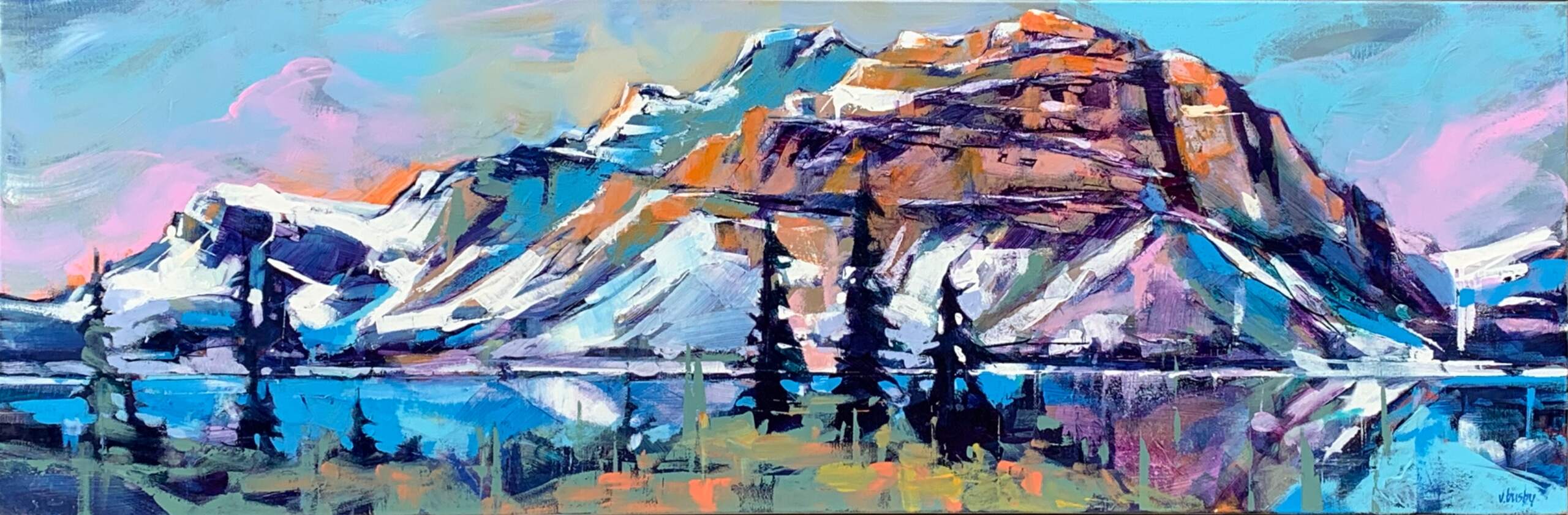 Crowfoot Mountain Glacier, landscape painting by Verne Busby | Effusion Art Gallery + Cast Glass Studio, Invermere BC