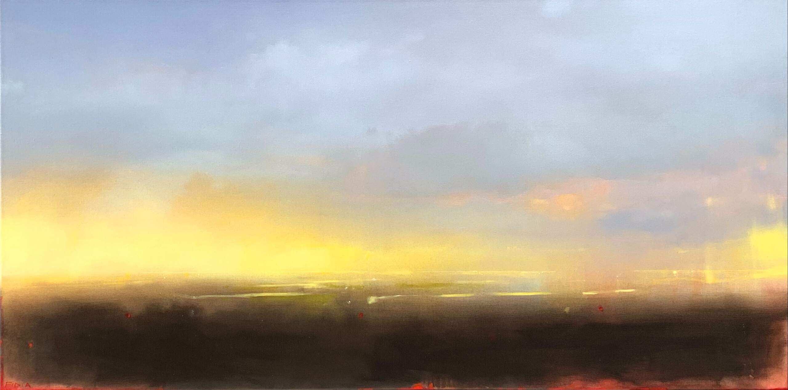 Morning Start, landscape and sky painting by Joe Fidia | Effusion Art Gallery + Cast Glass Studio, Invermere BC