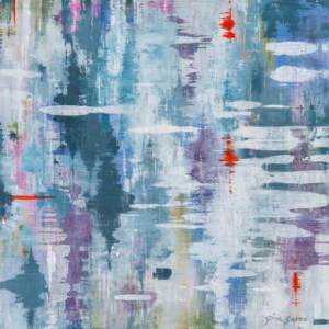 Reflected Moments, acrylic landscape painting by Gina Sarro | Effusion Art Gallery + Cast Glass Studio, Invermere BC