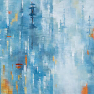 Standing Still, acrylic landscape painting by Gina Sarro | Effusion Art Gallery + Cast Glass Studio, Invermere BC
