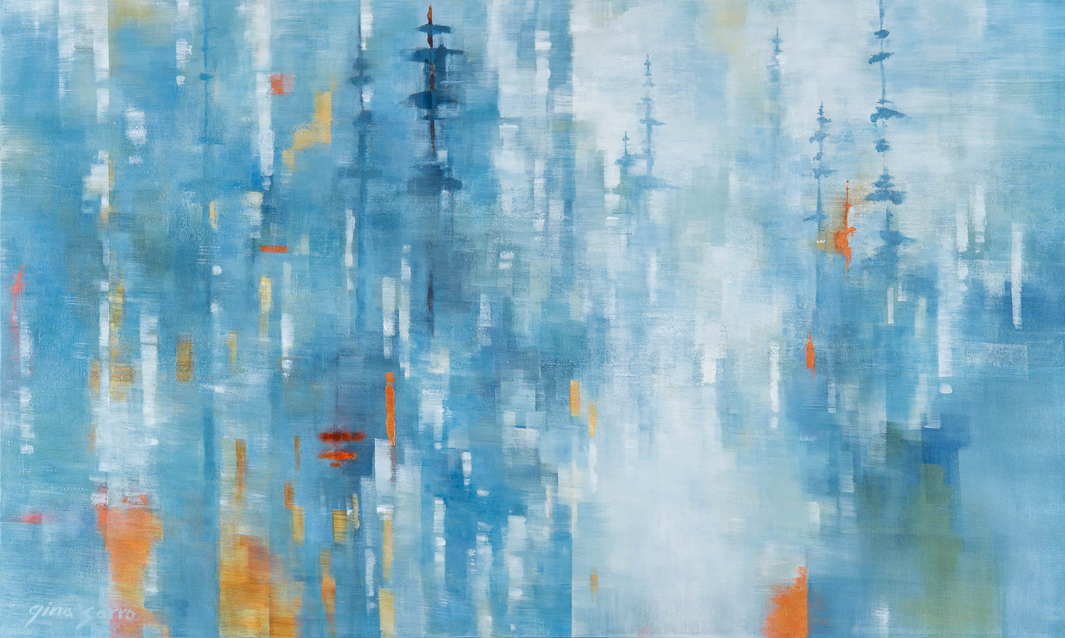 Standing Still, acrylic landscape painting by Gina Sarro | Effusion Art Gallery + Cast Glass Studio, Invermere BC