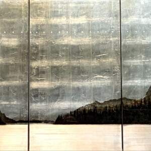 Lake's End #2, mixed media landscape by David Graff | Effusion Art Gallery + Cast Glass Studio, Invermere BC