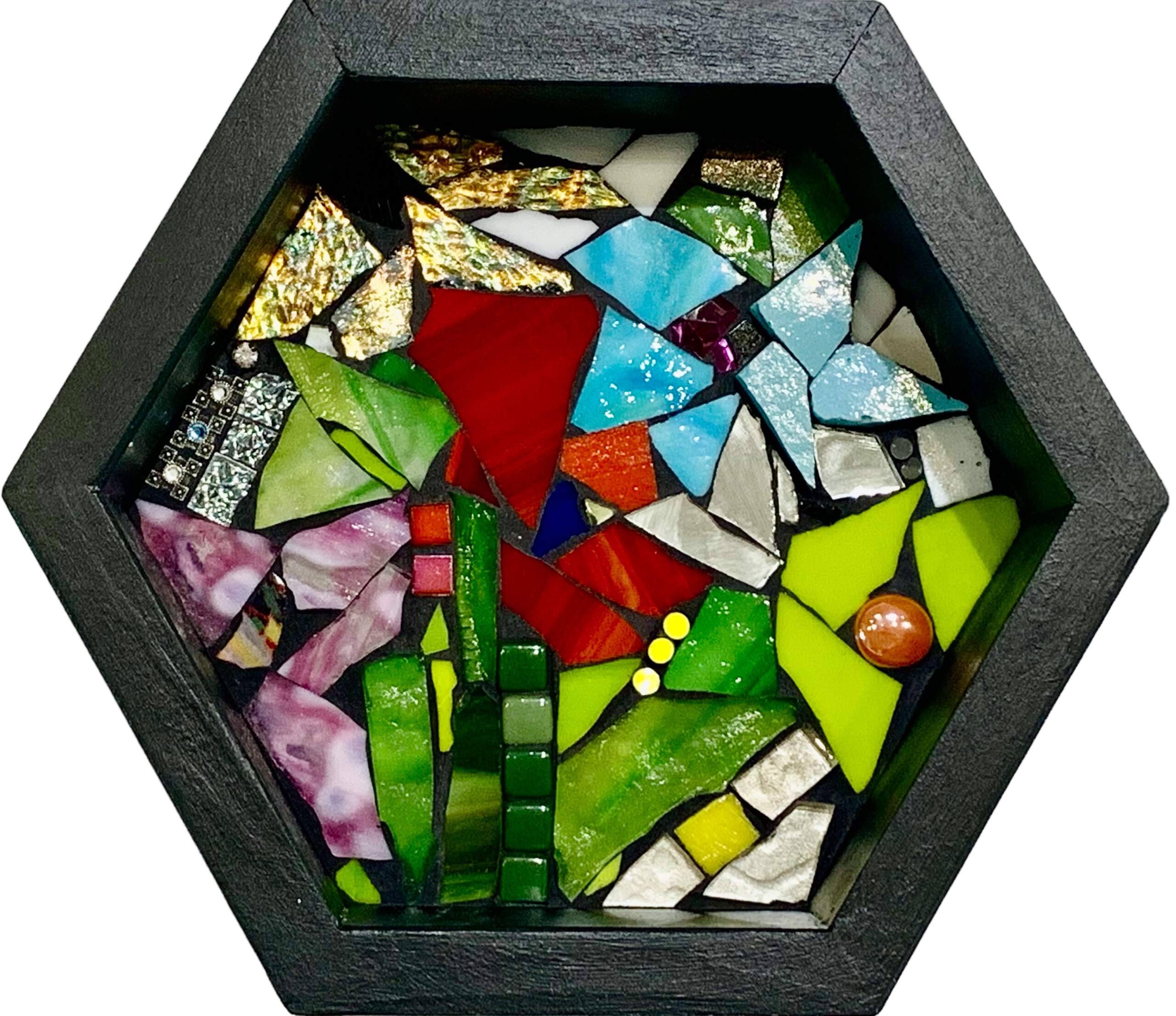 Add a Little Spark, stained glass mosaic by Kimberly Kiel | Effusion Art Gallery + Cast Glass Studio, Invermere BC