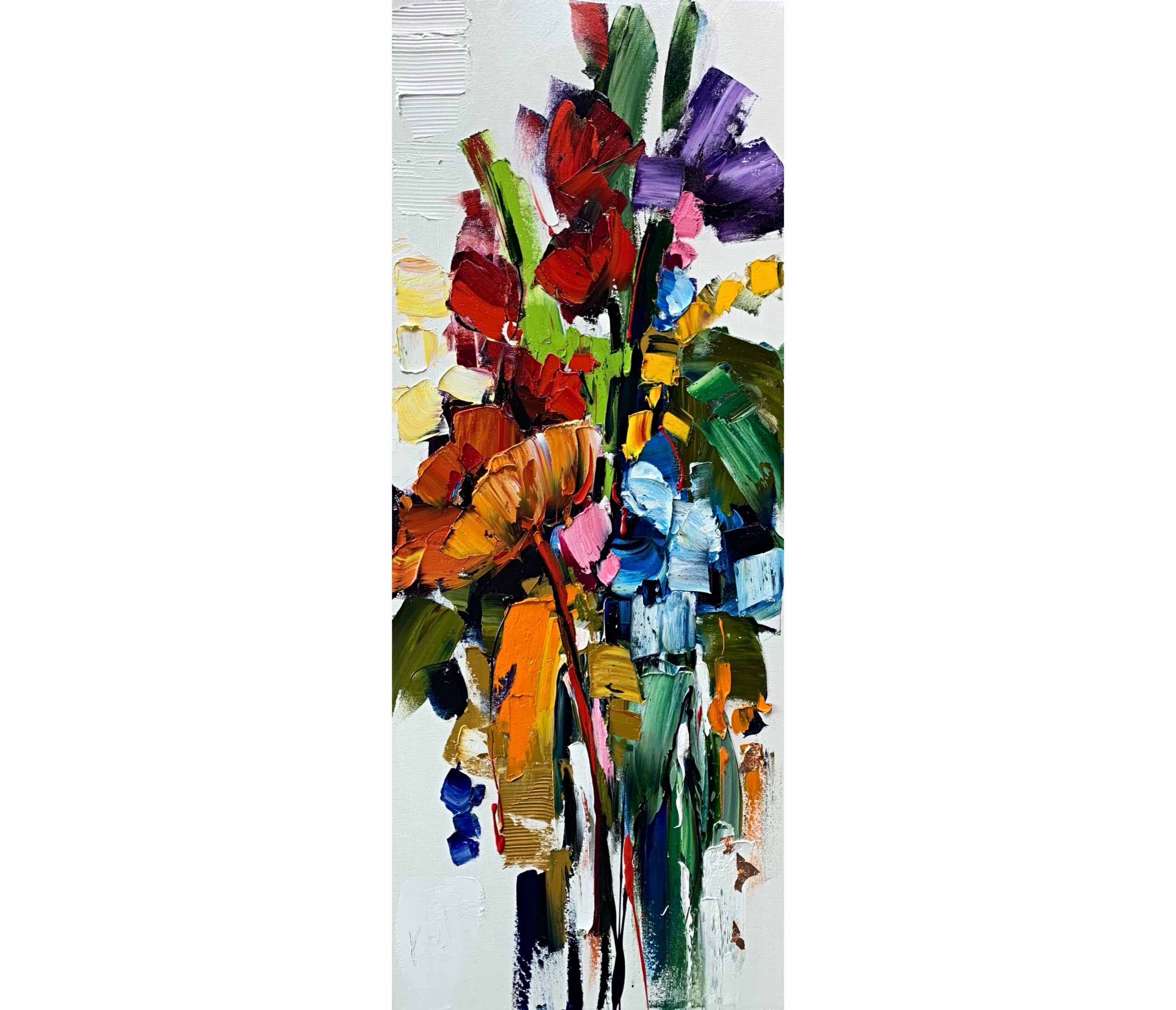 Hanging in the Balance, oil flower painting by Kimberly Kiel | Effusion Art Gallery + Cast Glass Studio, Invermere BC