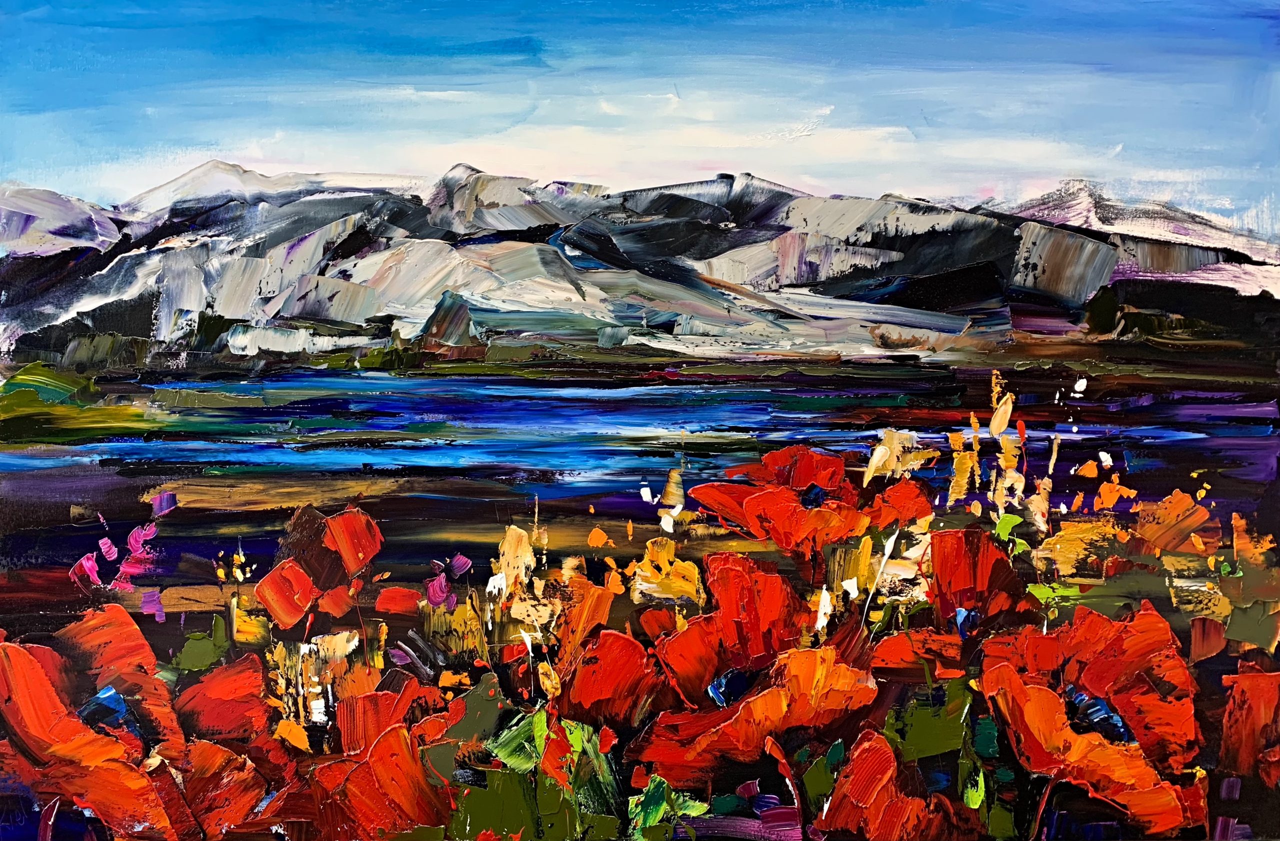 There's Freedom Here, oil landscape painting by Kimberly Kiel | Effusion Art Gallery + Cast Glass Studio, Invermere BC