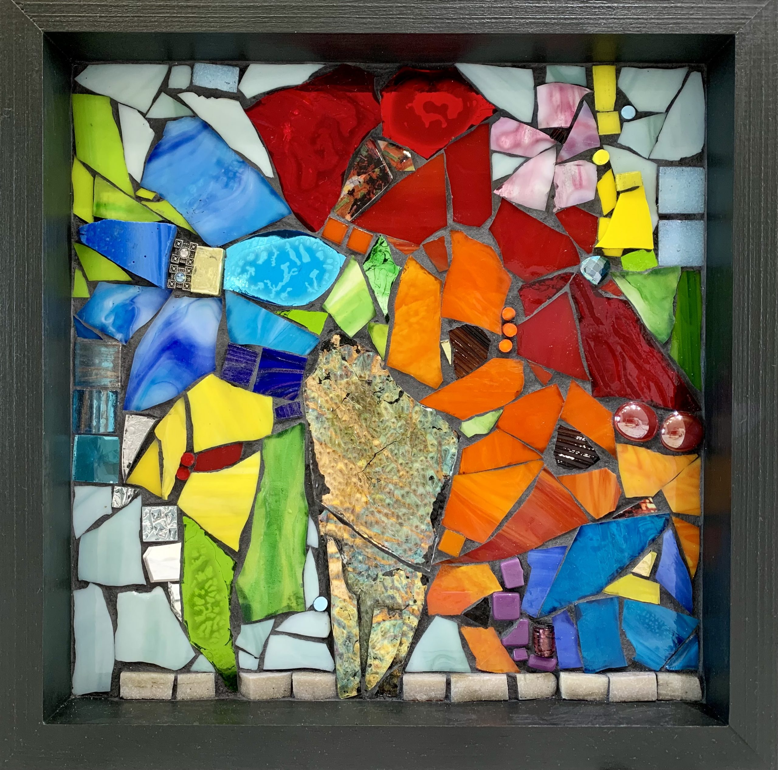 To Have and to Hold, stained glass mosaic by Kimberly Kiel | Effusion Art Gallery + Cast Glass Studio, Invermere BC