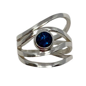 Sterling silver and London topaz ring by A&R Jewellery | Effusion Art Gallery + Cast Glass Studio, Invermere BC