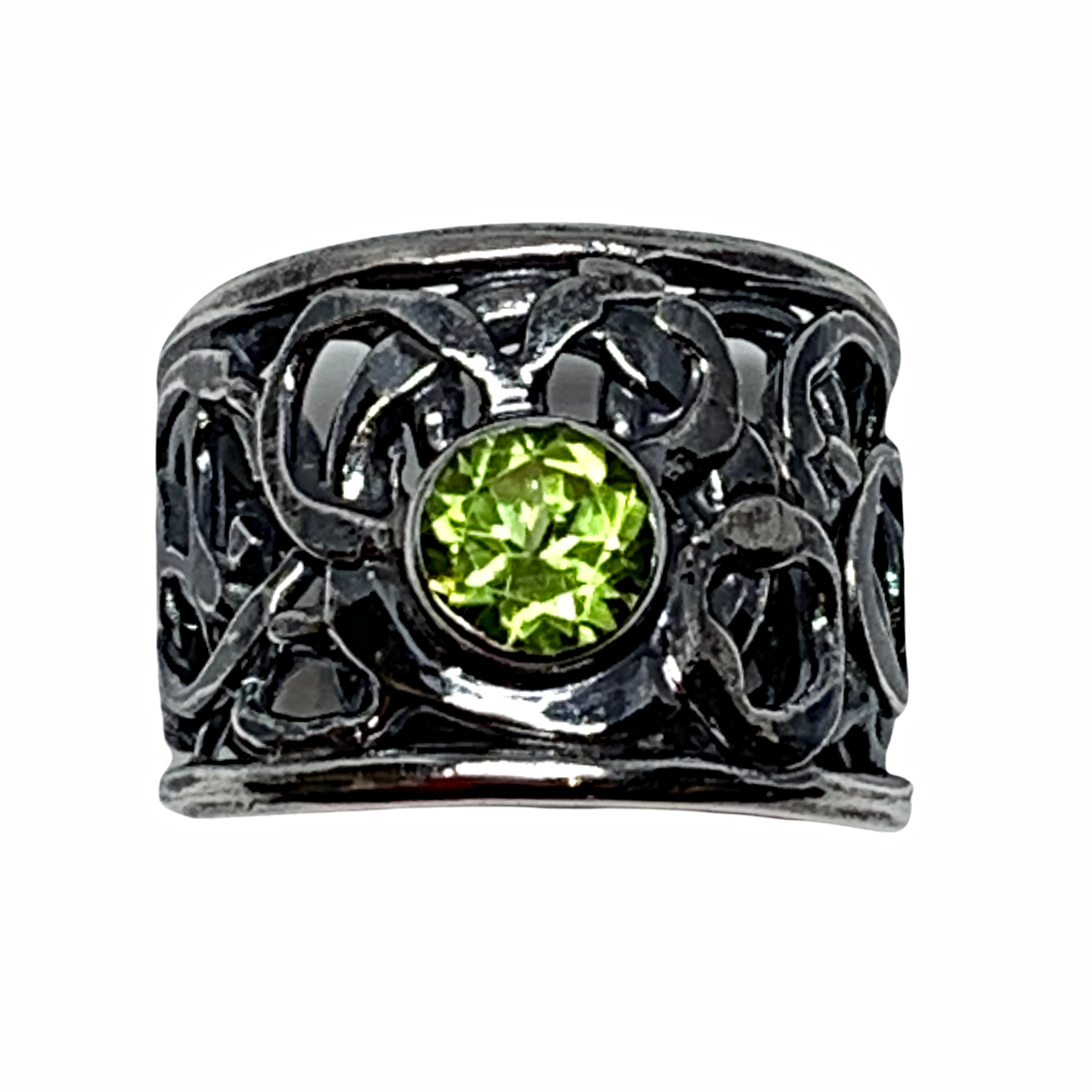 Sterling silver and peridot ring by A&R Jewellery | Effusion Art Gallery + Cast Glass Studio, Invermere BC