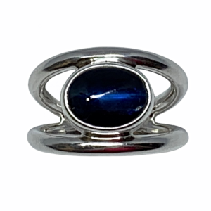 Sterling silver and blue kyanite ring by A&R Jewellery | Effusion Art Gallery + Cast Glass Studio, Invermere BC