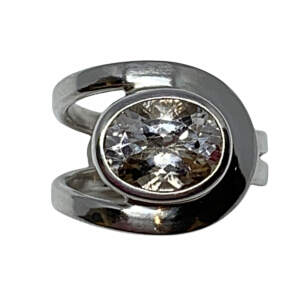 Sterling silver and white topaz ring by A&R Jewellery | Effusion Art Gallery + Cast Glass Studio, Invermere BC