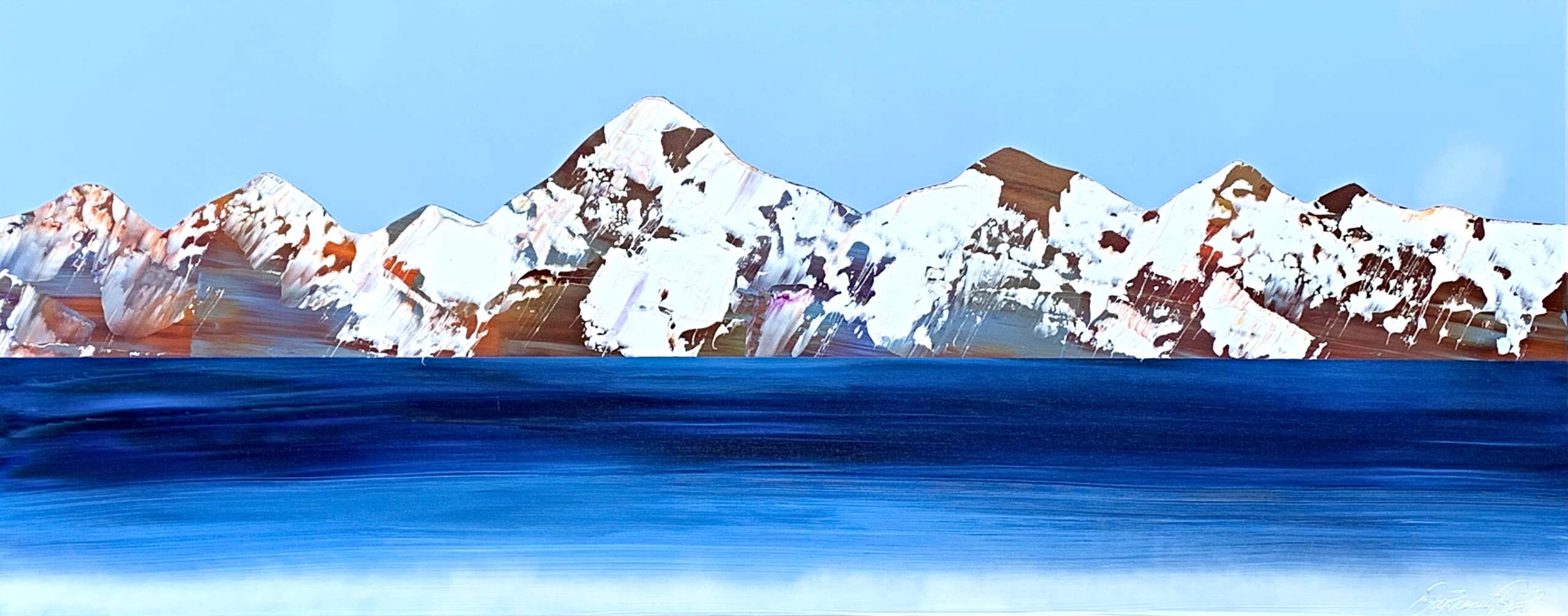 Rocheuses 621, acrylic mountain landscape by Stephanie Rivet | Effusion Art Gallery + Cast Glass Studio, Invermere BC