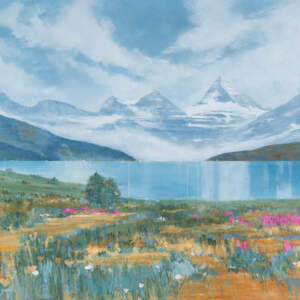 Quiet Echoes, acrylic landscape by Gina Sarro | Effusion Art Gallery + Cast Glass Studio, Invermere BC