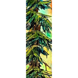 It is, mixed media tree painting by David Zimmerman | Effusion Art Gallery + Cast Glass Studio, Invermere BC