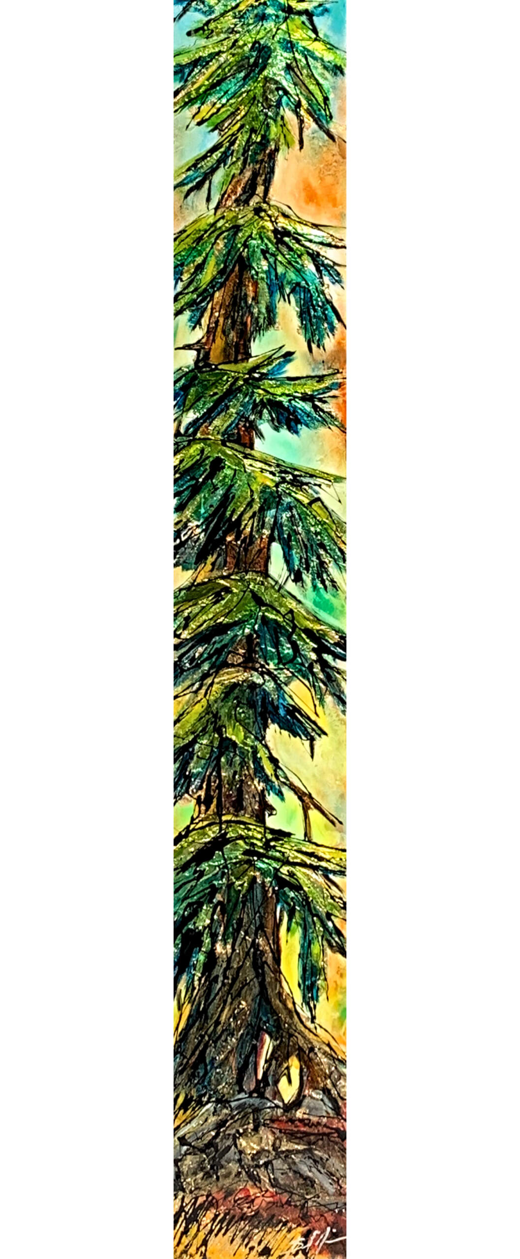 It is, mixed media tree painting by David Zimmerman | Effusion Art Gallery + Cast Glass Studio, Invermere BC