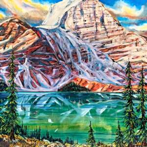 Prized Possession, mixed media landscape painting by David Zimmerman | Effusion Art Gallery + Cast Glass Studio, Invermere BC