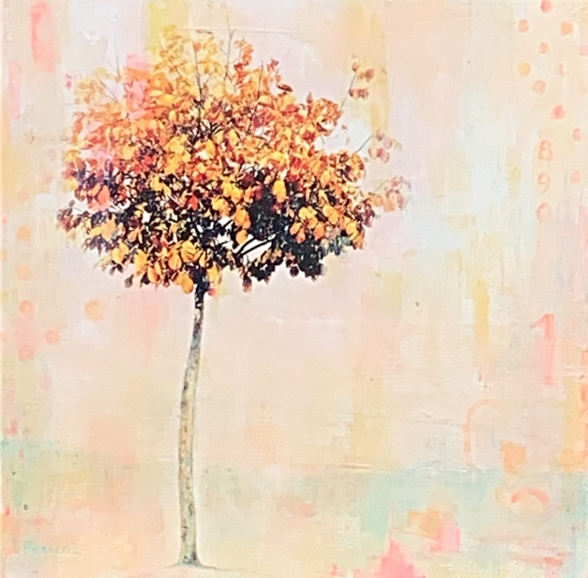 She Comes in Colours, mixed media tree painting by Lori Bagneres | Effusion Art Gallery + Cast Glass Studio, Invermere BC