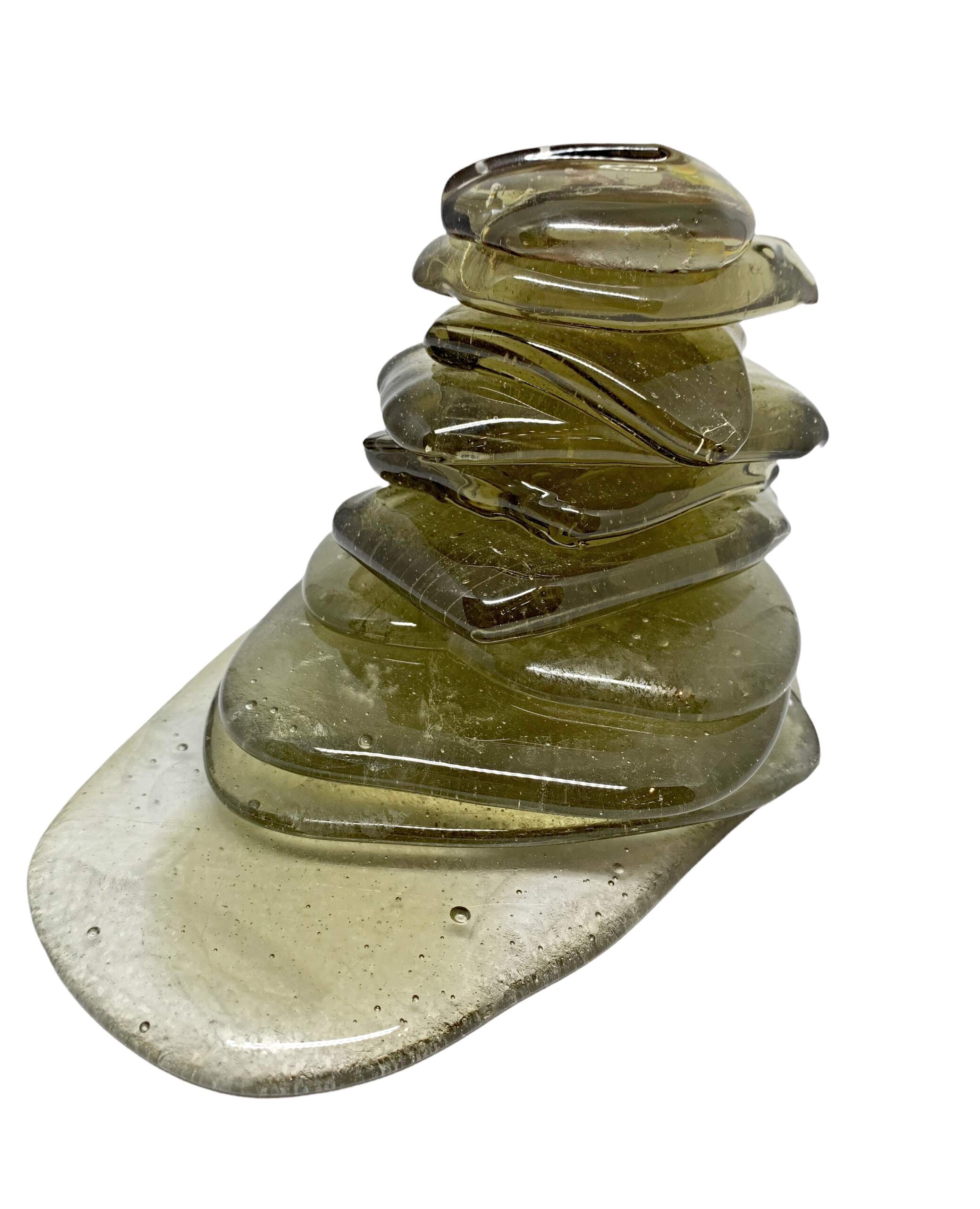 One-of-a-kind cast glass cairn sculpture by Heather Cuell | Effusion Art Gallery +  Cast Glass Studio, Invermere BC