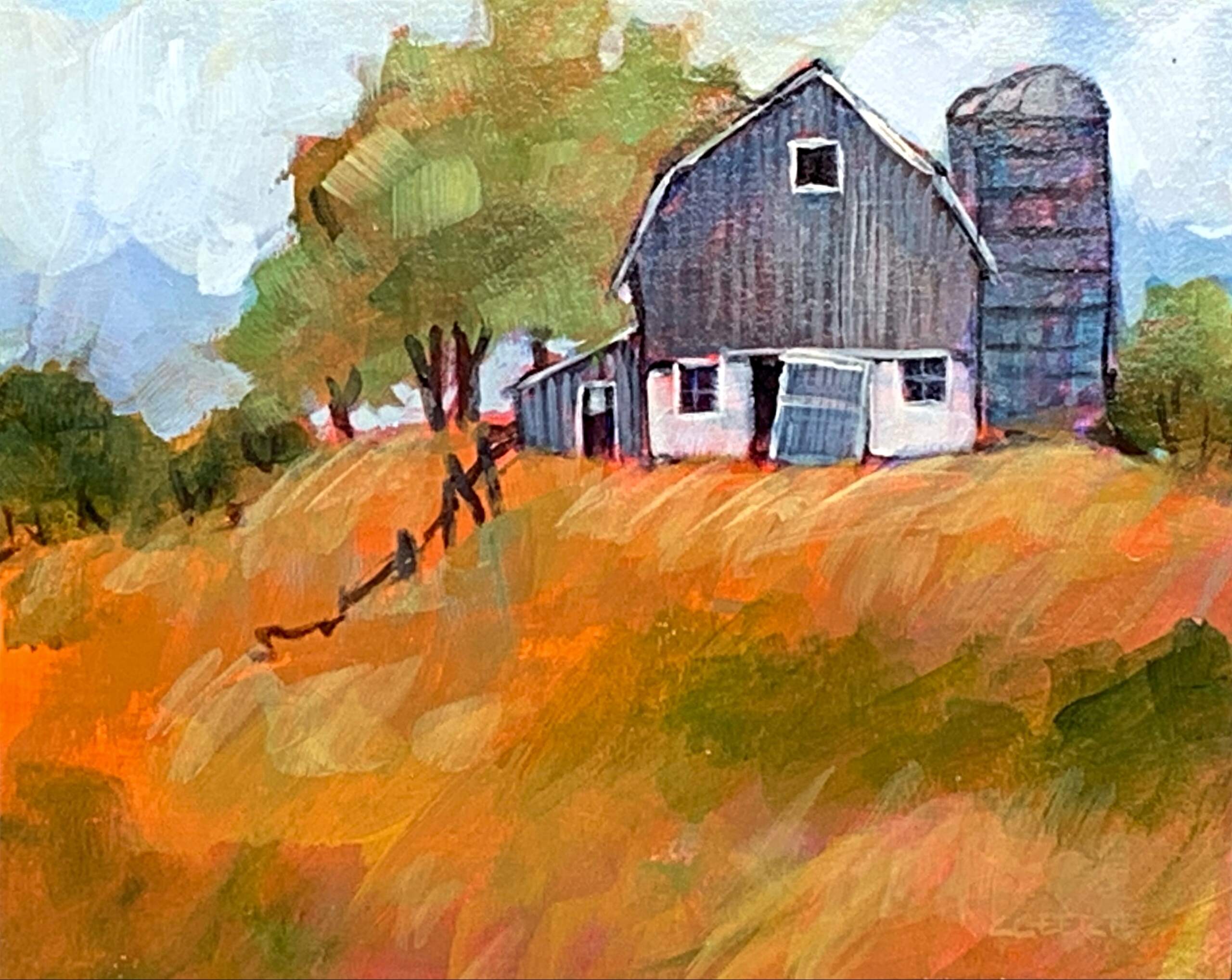 Remember When, acrylic barn painting by Connie Geerts | Effusion Art Gallery + Cast Glass Studio, Invermere BC