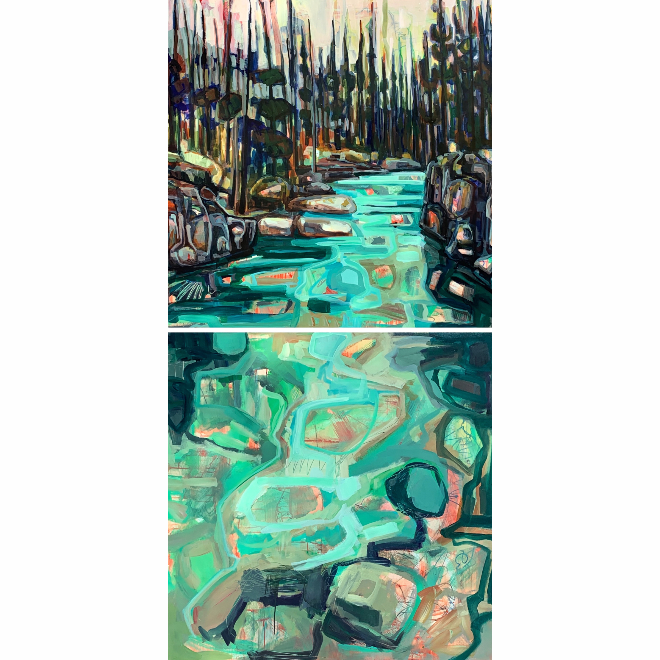 The Entrance to Marble Canyon, acrylic landscape painting by Sandy Kunze | Effusion Art Gallery + Cast Glass Studio, Invermere BC