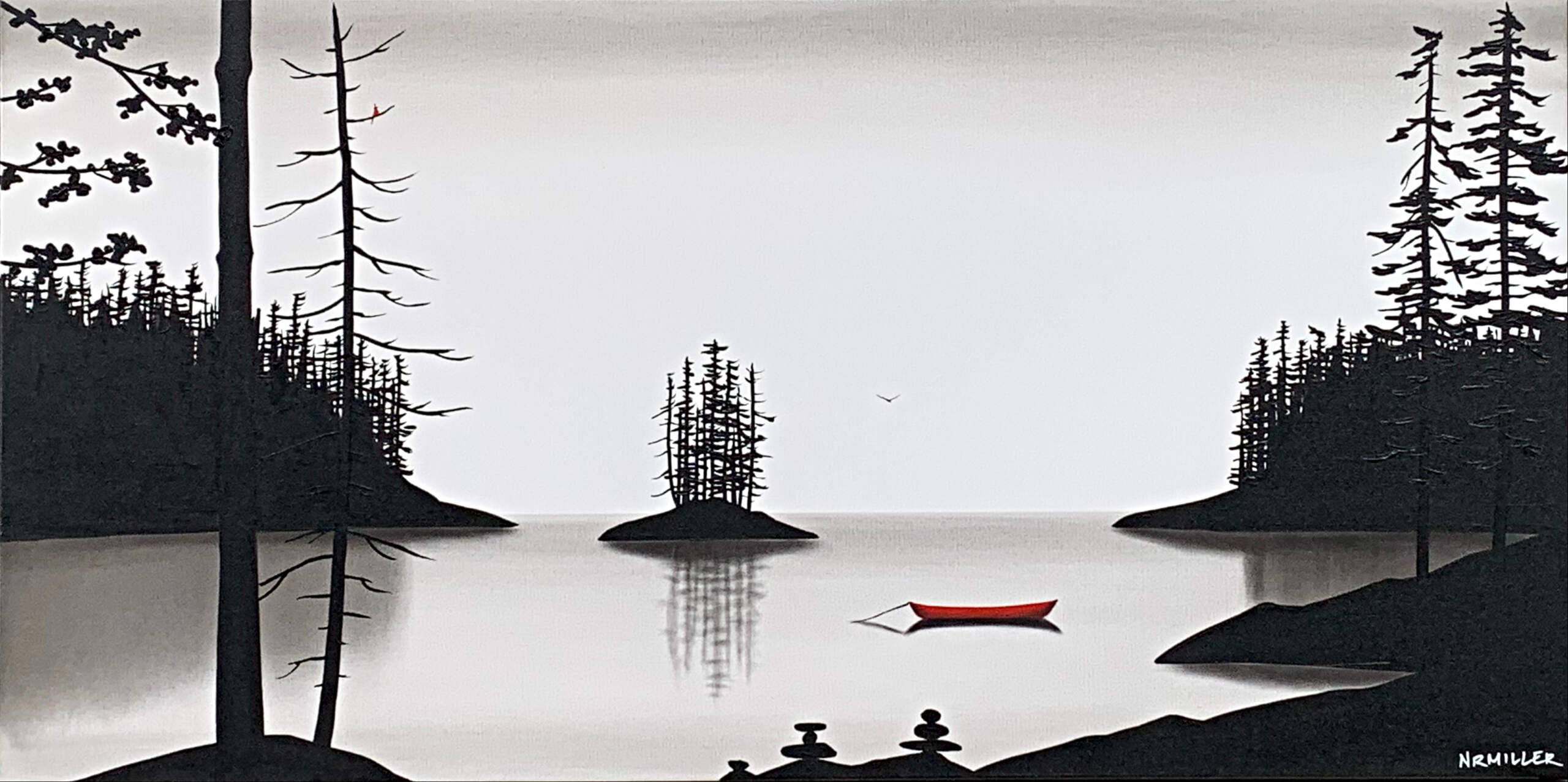 I'm on My Way, mixed media landscape painting by Natasha Miller | Effusion Art Gallery + Cast Glass Studio, Invermere BC
