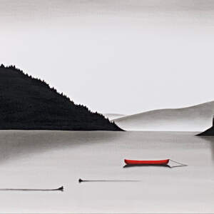 When We Cross paths Again, mixed media landscape painting by Natasha Miller | Effusion Art Gallery + Cast Glass Studio, Invermere BC