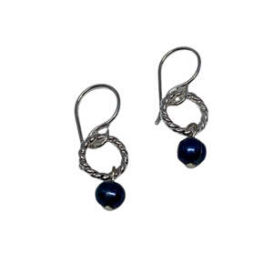 Handmade sterling silver and pearl earrings by A&R Jewellery | Effusion Art Gallery + Cast Glass Studio, Invermere BC