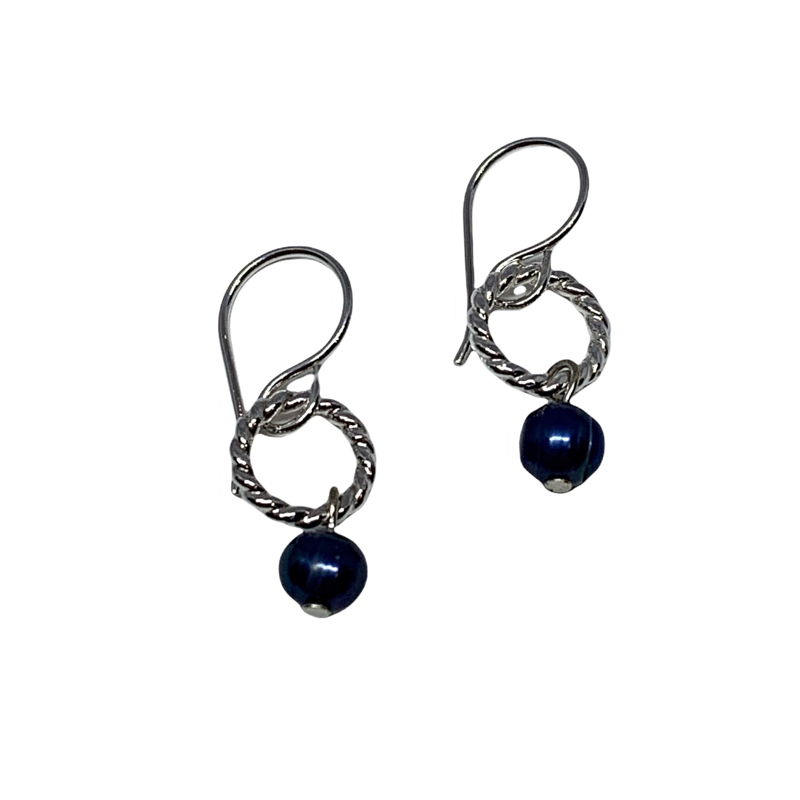 Handmade sterling silver and pearl earrings by A&R Jewellery | Effusion Art Gallery + Cast Glass Studio, Invermere BC